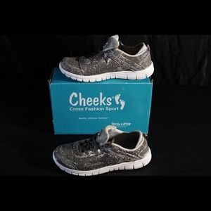 Cheeks silver tennis shoes